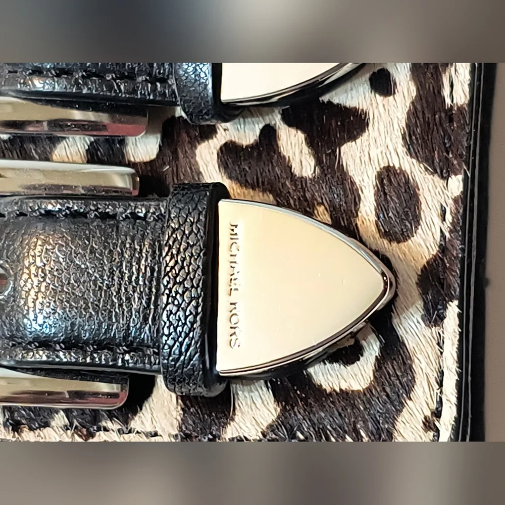 Michael Kors Calf Hair Animal Print Crossbody Buckle Detail MSRP $325 - Picture 5 of 6